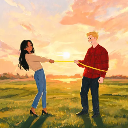 The Elastic Band pair type as storybook — sample illustration of made-up characters